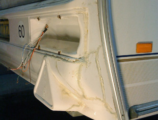 Caravan Rear repairs from SH Caravans