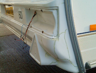 Caravan Rear repairs from SH Caravans